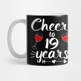 Cheers to 19 years Anniversary Gifts For Couple, Women and Men Mug